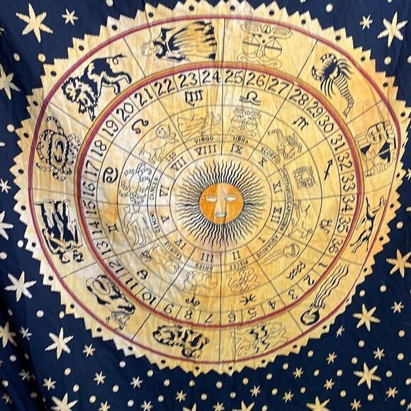 Tapestry Zodiac Sun & Moon Horoscope Astrology Wall Hanging - Picture 3 of 8